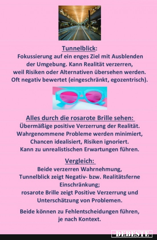 Tunnelblick - rosarote Brille - Lustige Bilder | DEBESTE.de