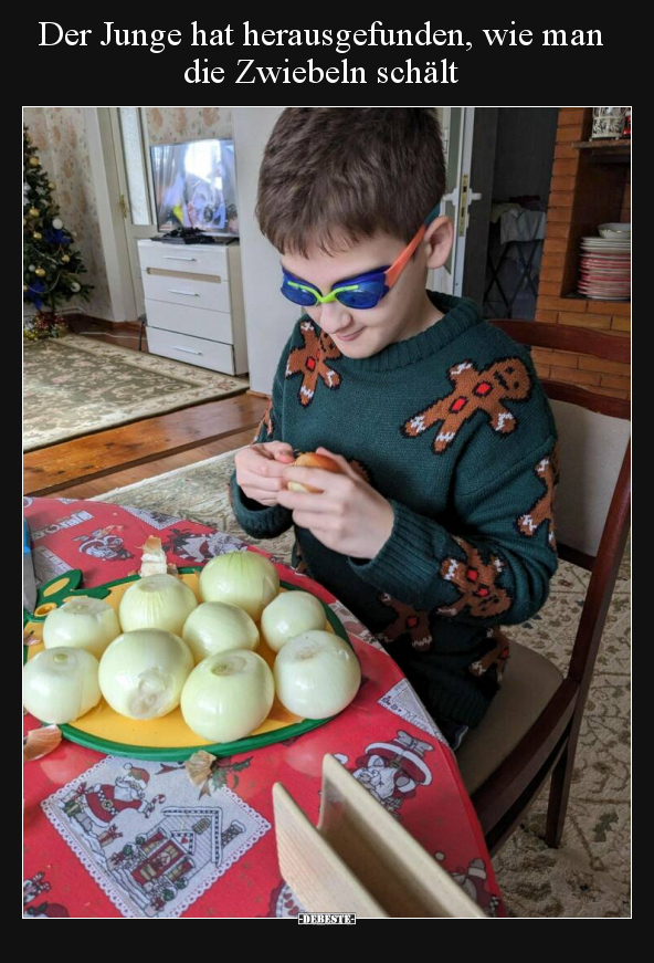 Der Junge hat herausgefunden, wie man die Zwiebeln.. - Lustige Bilder | DEBESTE.de