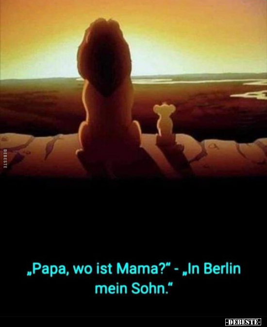 "Papa, wo ist Mama?" - "In Berlin mein Sohn.".. - Lustige Bilder | DEBESTE.de