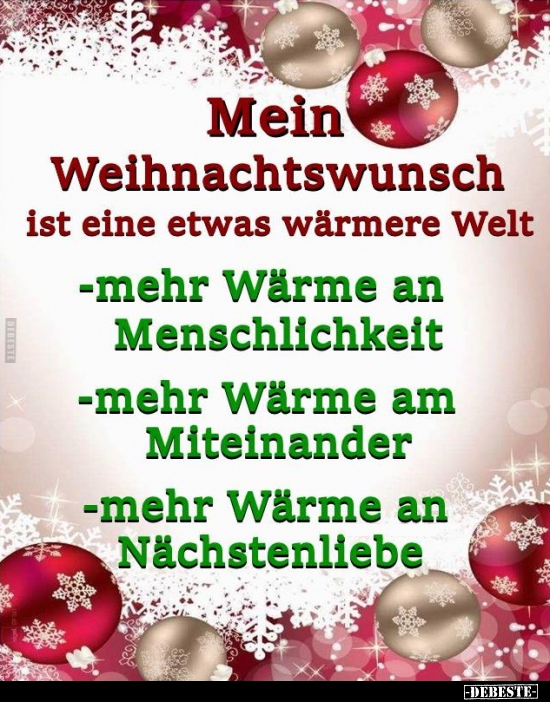 Mein Weihnachtswunsch ist eine etwas wärmere Welt.. - Lustige Bilder | DEBESTE.de