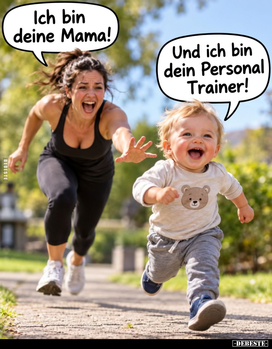Ich bin deine Mama!
Und ich bin dein Personal Trainer!