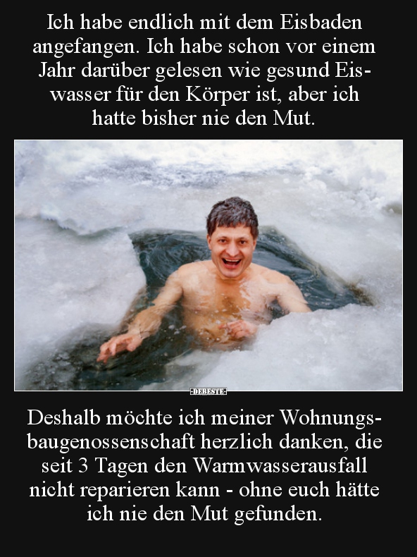 Ich habe endlich mit dem Eisbaden angefangen.. - Lustige Bilder | DEBESTE.de