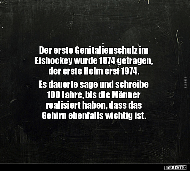 Der erste Genitalienschulz im Eishockey wurde 1874.. - Lustige Bilder | DEBESTE.de