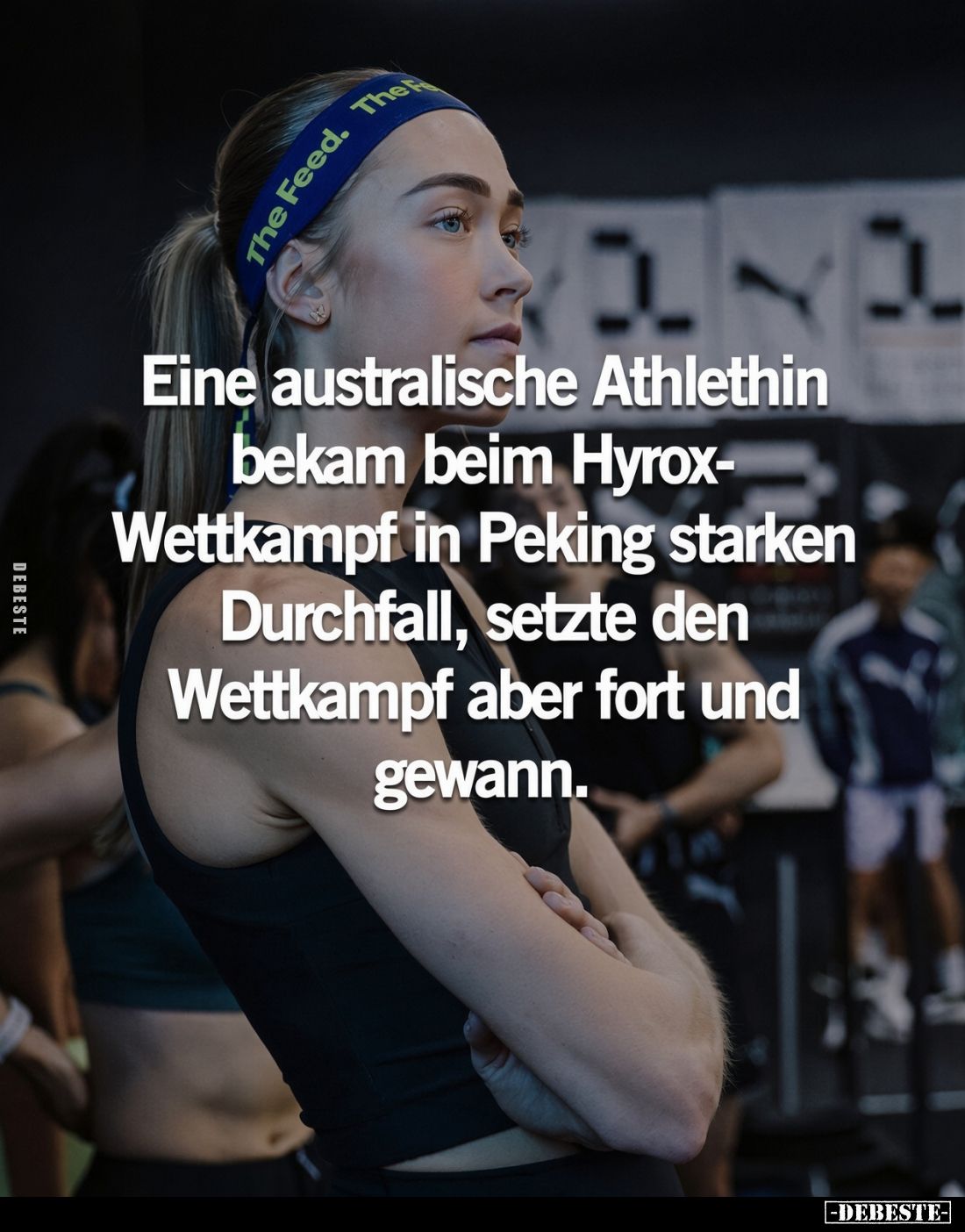 Eine australische Athlethin bekam beim Hyrox- Wettkampf in Peking starken Durchfall, setzte den Wettkampf aber fort und gewan...