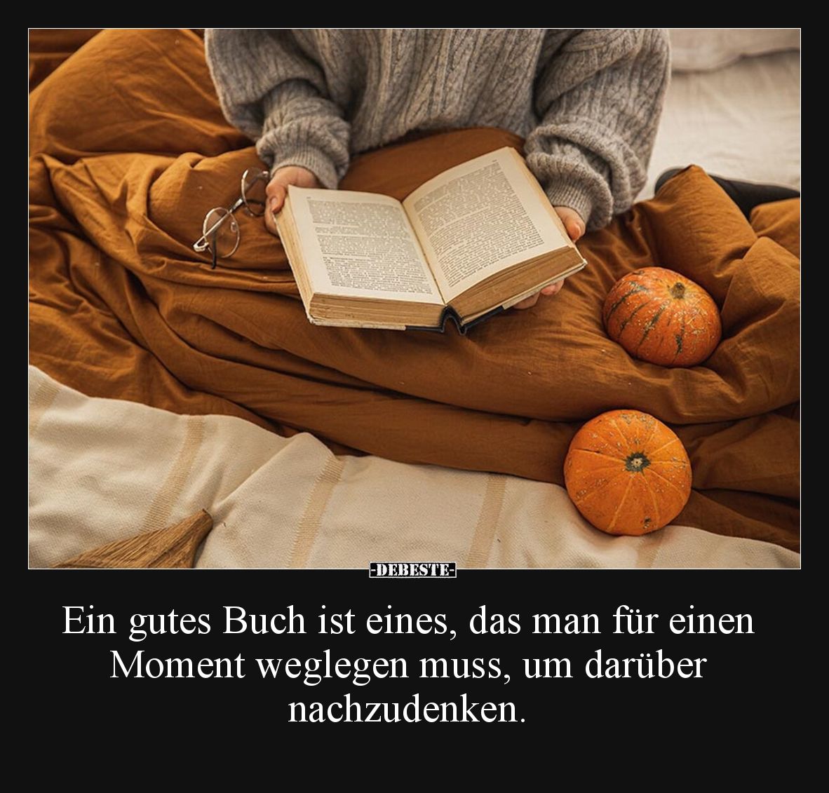 Ein gutes Buch ist eines, das man für einen Moment weglegen muss, um darüber nachzudenken.