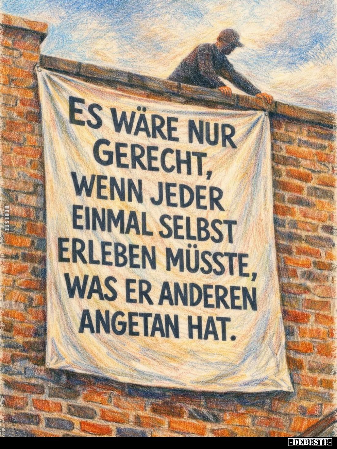 Es wäre nur gerecht, wenn jeder einmal selbst erleben müsste, was er anderen angetan hat.