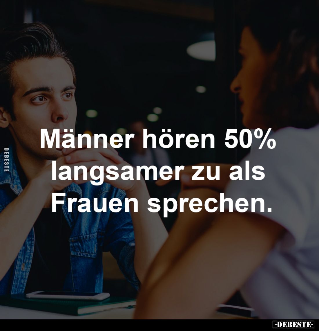 Männer hören 50% langsamer 
zu als Frauen sprechen.