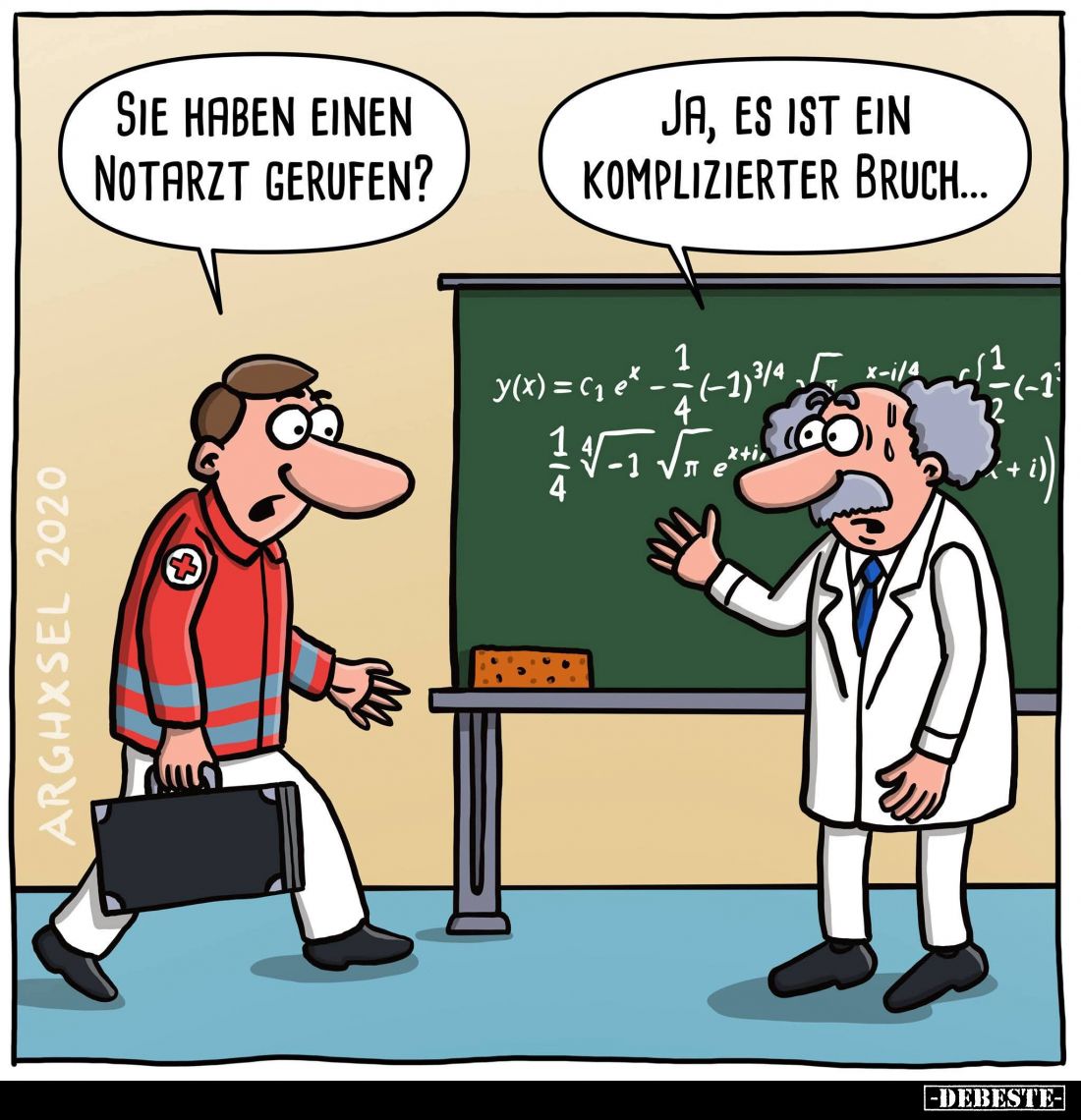 Sie haben einen Notarzt gerufen? -
Ja, es ist ein komplizierter Bruch...