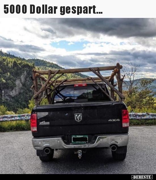 5000 Dollar gespart...
