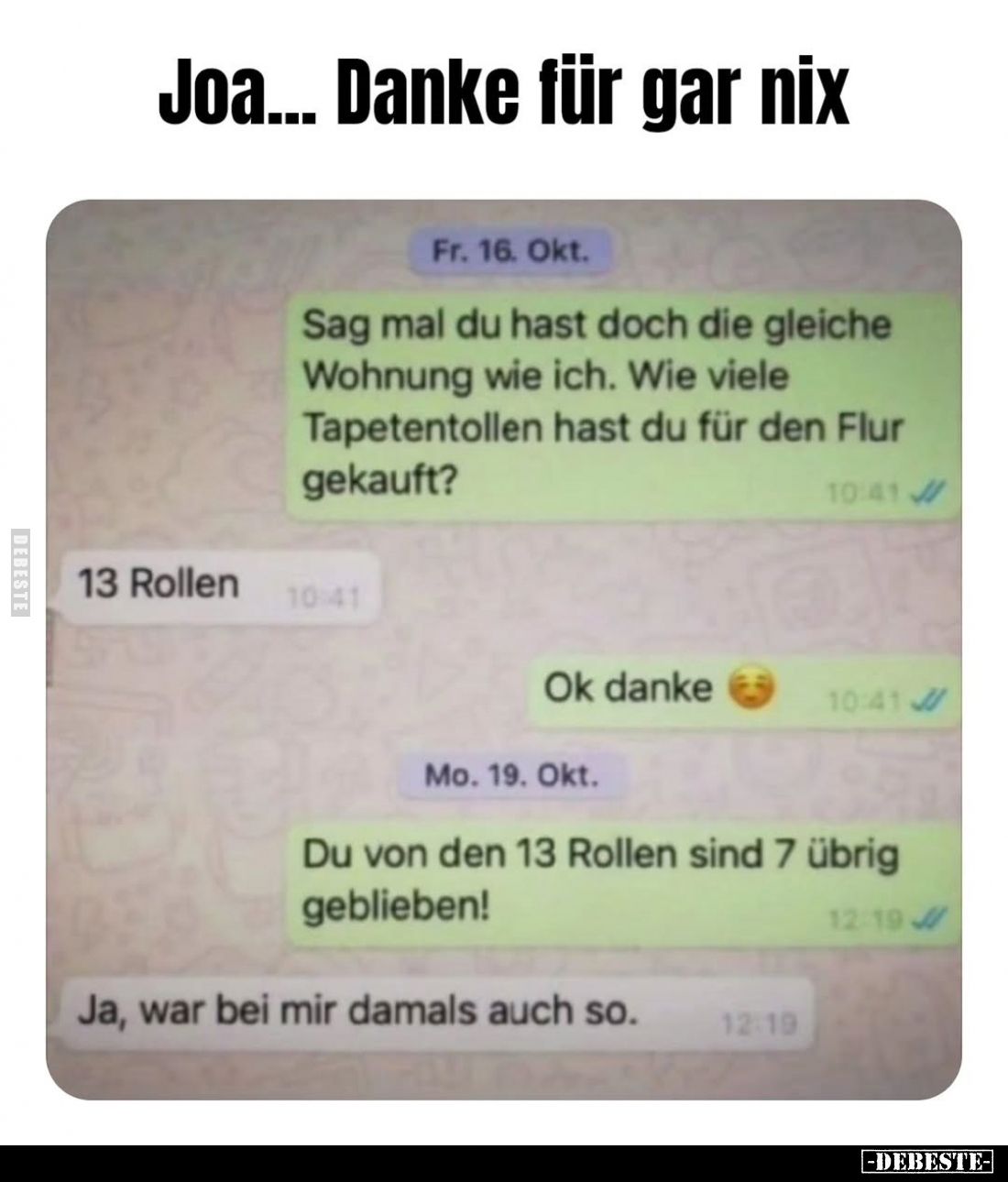 Joa... Danke für gar nix.