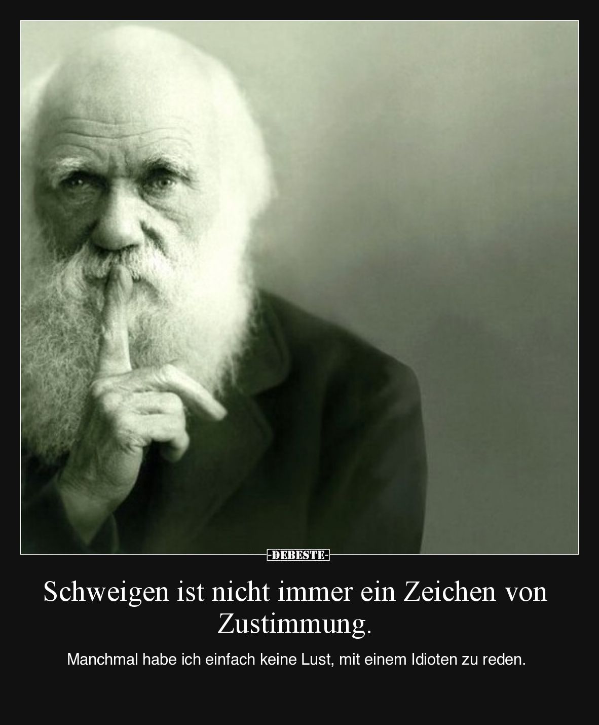 Schweigen ist nicht immer ein Zeichen von Zustimmung.

Manchmal habe ich einfach keine Lust, mit einem Idioten zu reden.