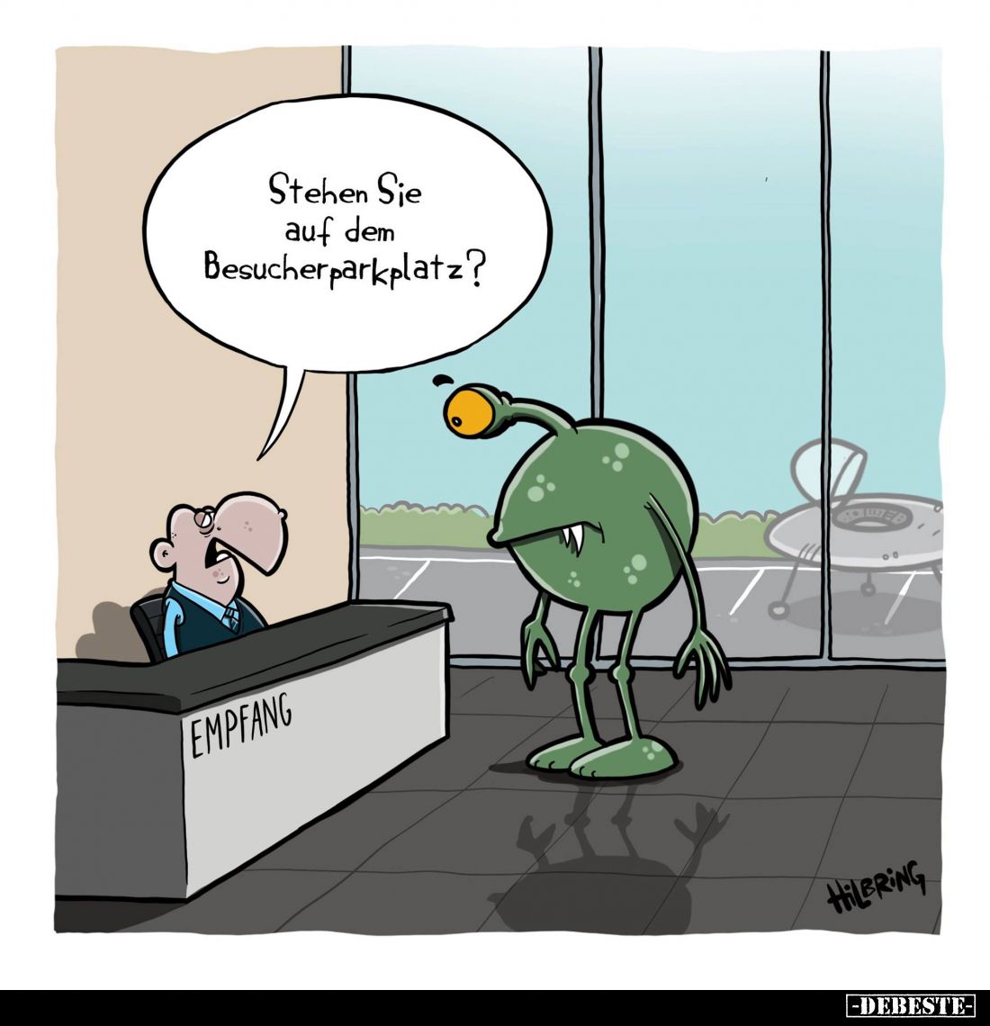 Stehen Sie auf dem Besucherparkplatz?