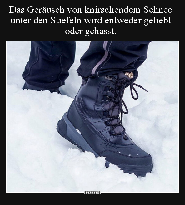 Das Geräusch von knirschendem Schnee unter den Stiefeln.. - Lustige Bilder | DEBESTE.de