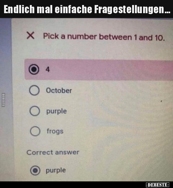 Endlich mal einfache Fragestellungen...