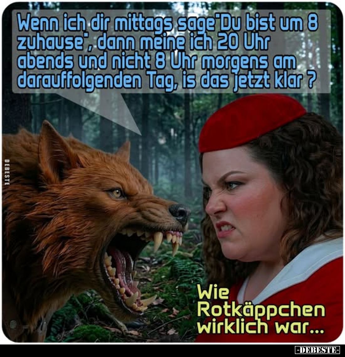 Wenn ich dir mittags sage ,,Du bist um 8 zuhause", dann meine ich 20 Uhr abends und nicht 8 Uhr morgens am darauffolgend...