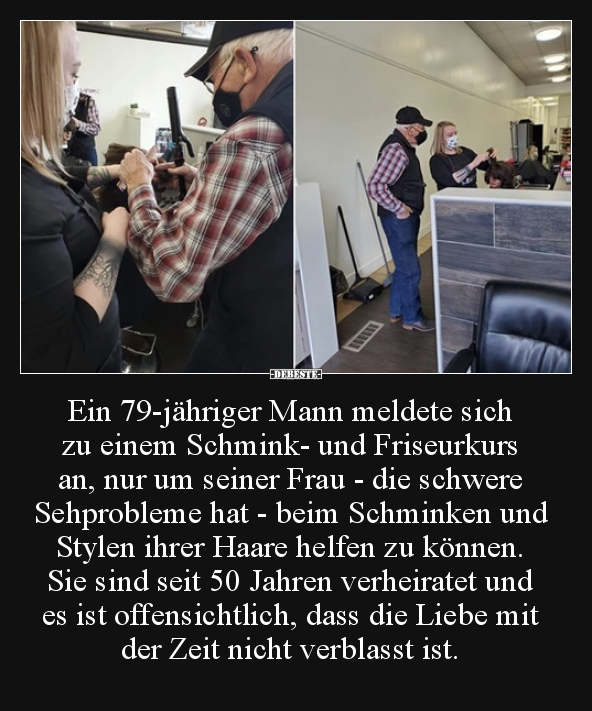 Ein 79-jähriger Mann meldete sich zu einem Schmink..