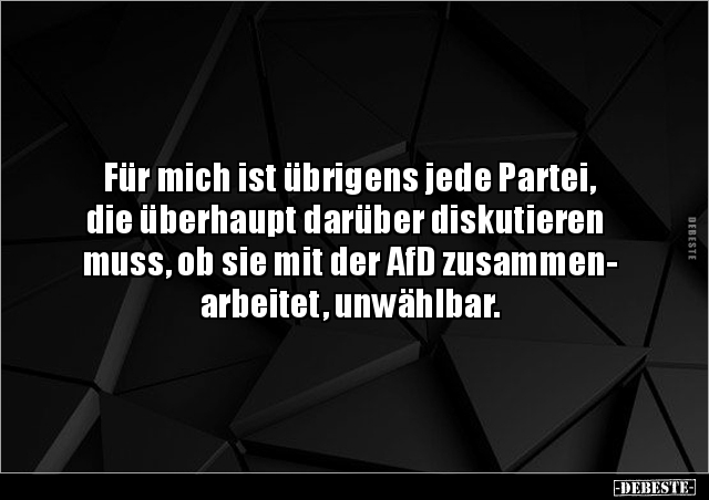 Für mich ist übrigens jede Partei, die überhaupt darüber.. - Lustige Bilder | DEBESTE.de