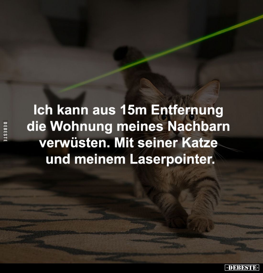 Ich kann aus 15m Entfernung 
die Wohnung meines Nachbarn 
verwüsten. Mit seiner Katze 
und meinem Laserpointer.
