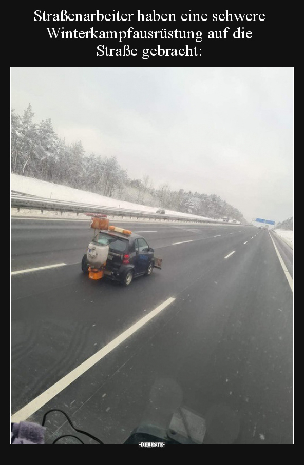 Straßenarbeiter haben eine schwere Winterkampfausrüstung.. - Lustige Bilder | DEBESTE.de