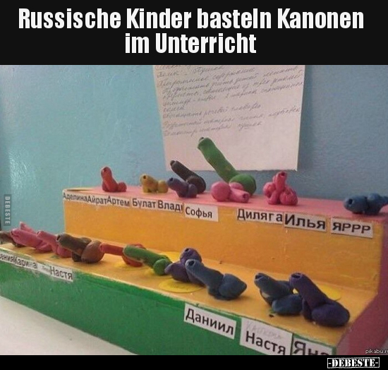 Russische Kinder basteln Kanonen im Unterricht.. - Lustige Bilder | DEBESTE.de