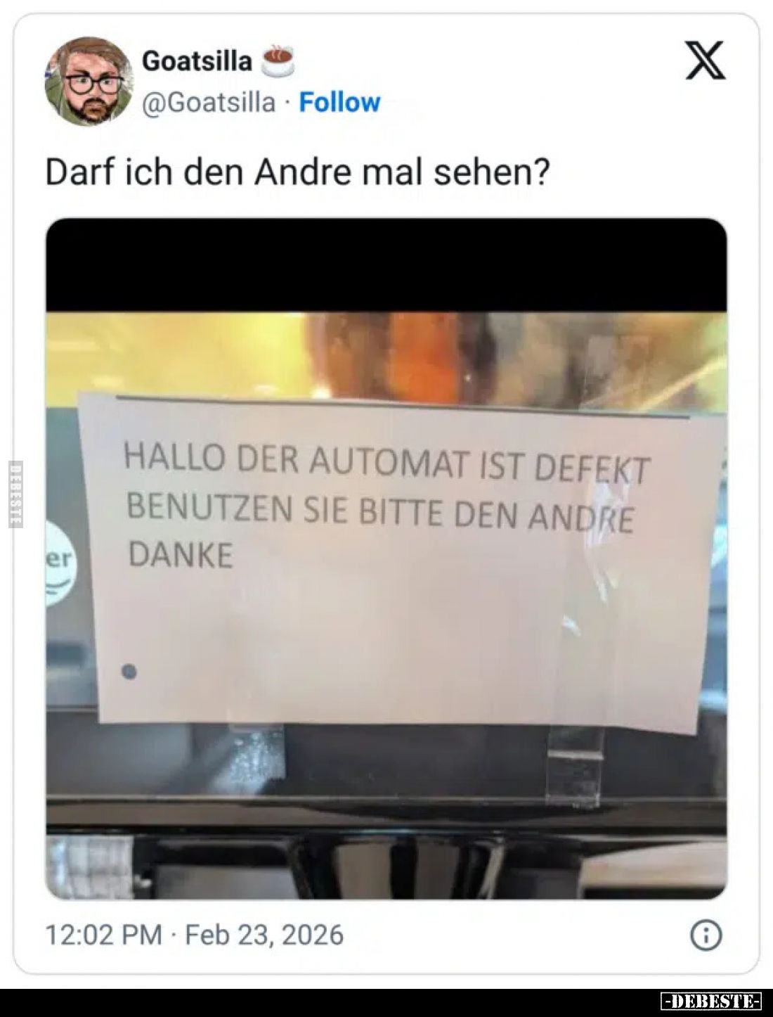 Darf ich den Andre mal sehen?