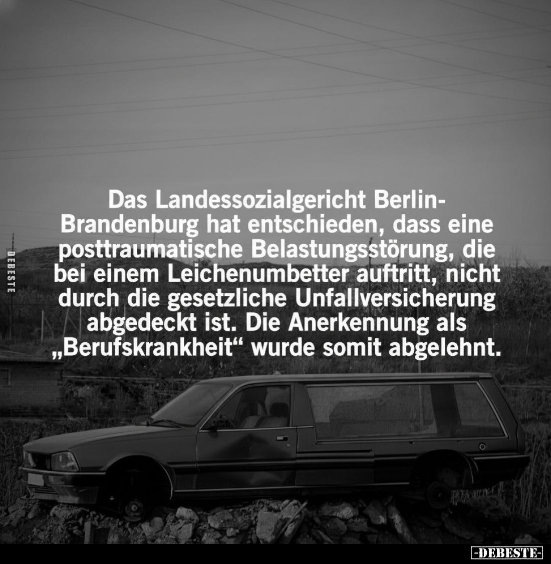 Das Landessozialgericht Berlin-Brandenburg hat entschieden, dass eine posttraumatische Belastungsstörung, die bei einem Leich...