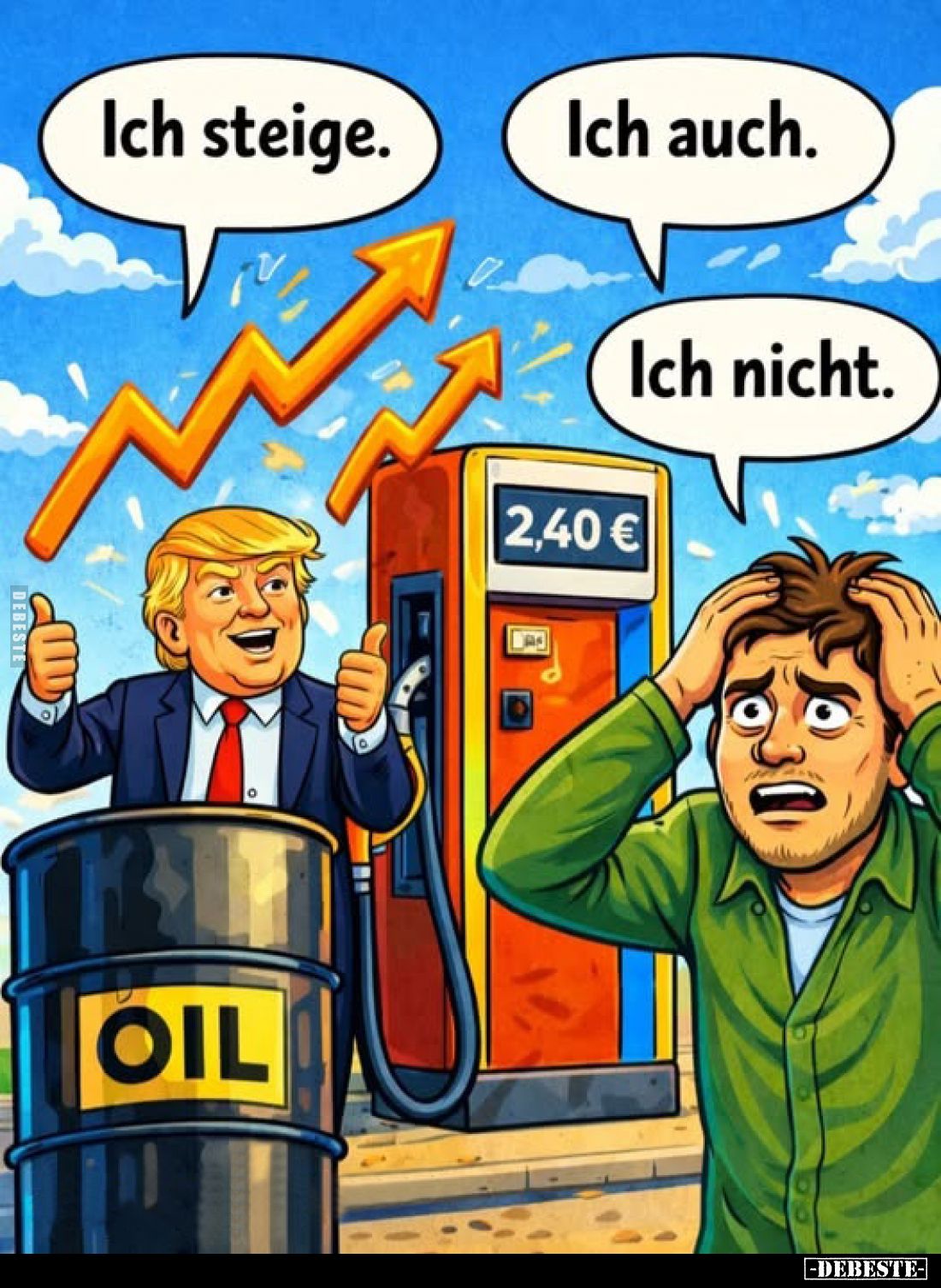 Ich steige.
-
Ich auch.
-
Ich nicht.