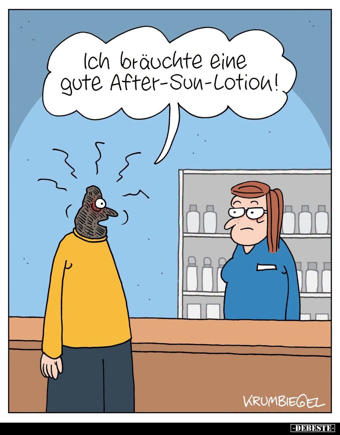 Ich bräuchte eine gute After-Sun-Lotion!.