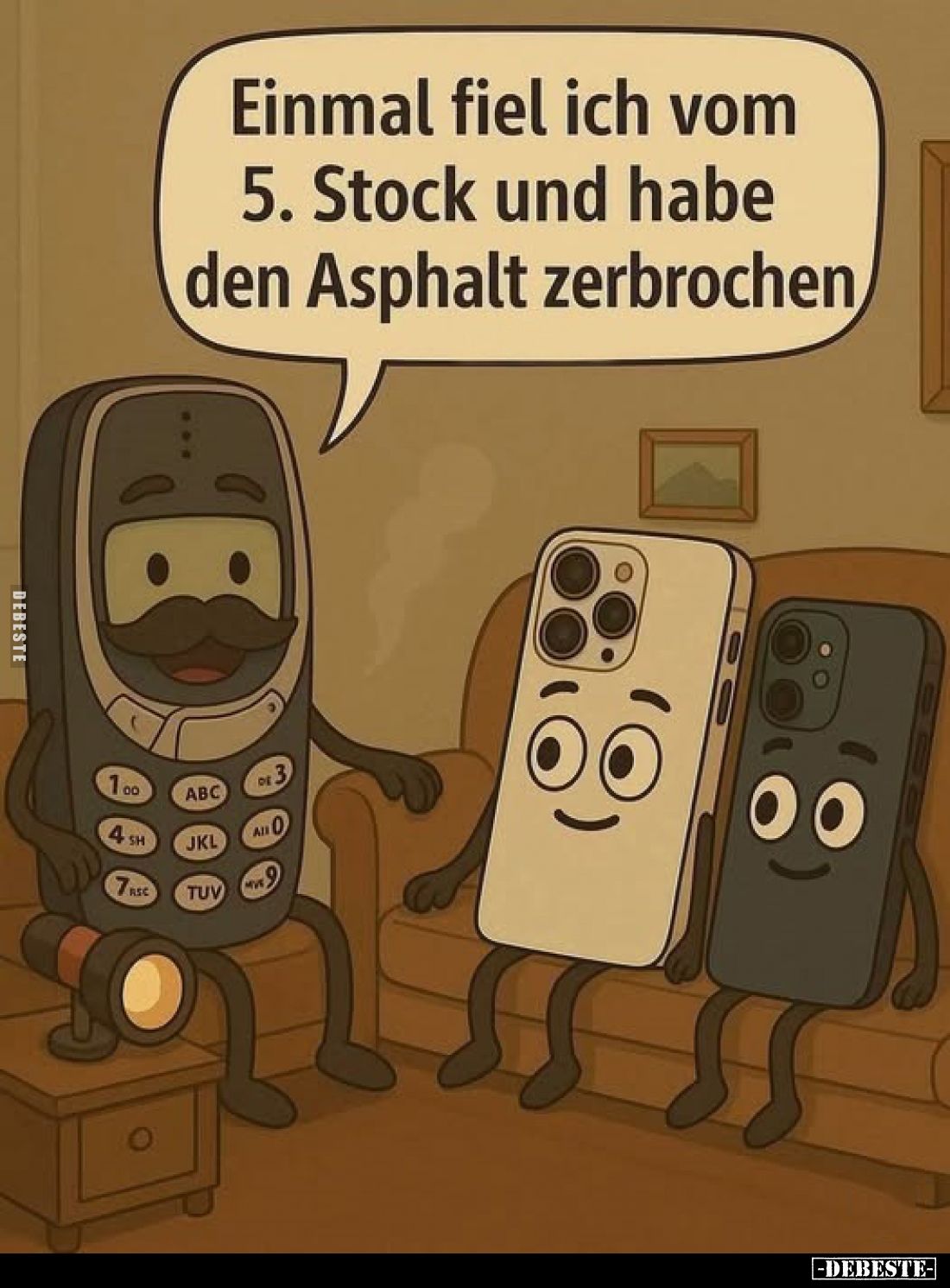 Einmal fiel ich vom 5. Stock und habe den Asphalt zerbrochen.