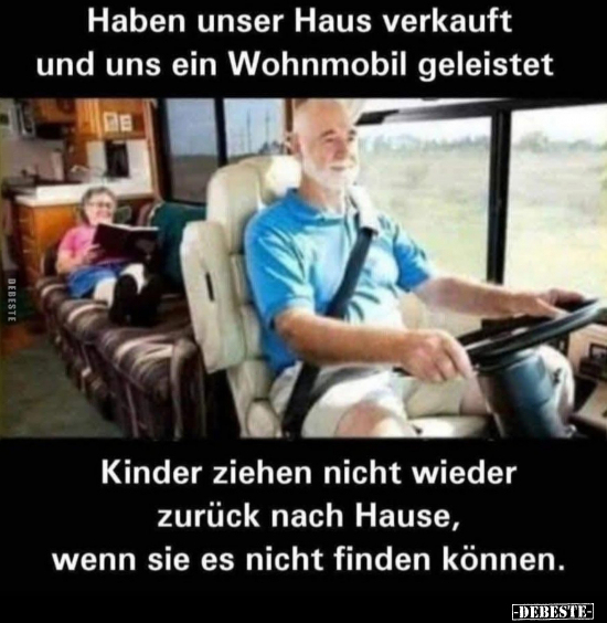 Haus, Wohnmobil, Kinder, Ziehen, Wenn