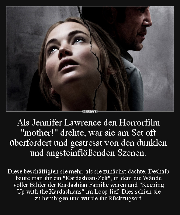 Als Jennifer Lawrence den Horrorfilm "mother!" drehte.. - Lustige Bilder | DEBESTE.de