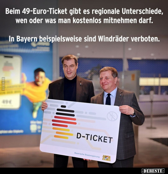 Beim 49-Euro-Ticket gibt es regionale Unterschiede.. - Lustige Bilder | DEBESTE.de