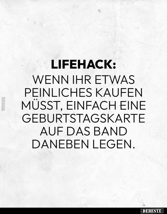 Lifehack: wenn ihr etwas peinliches kaufen müsst.. - Lustige Bilder | DEBESTE.de