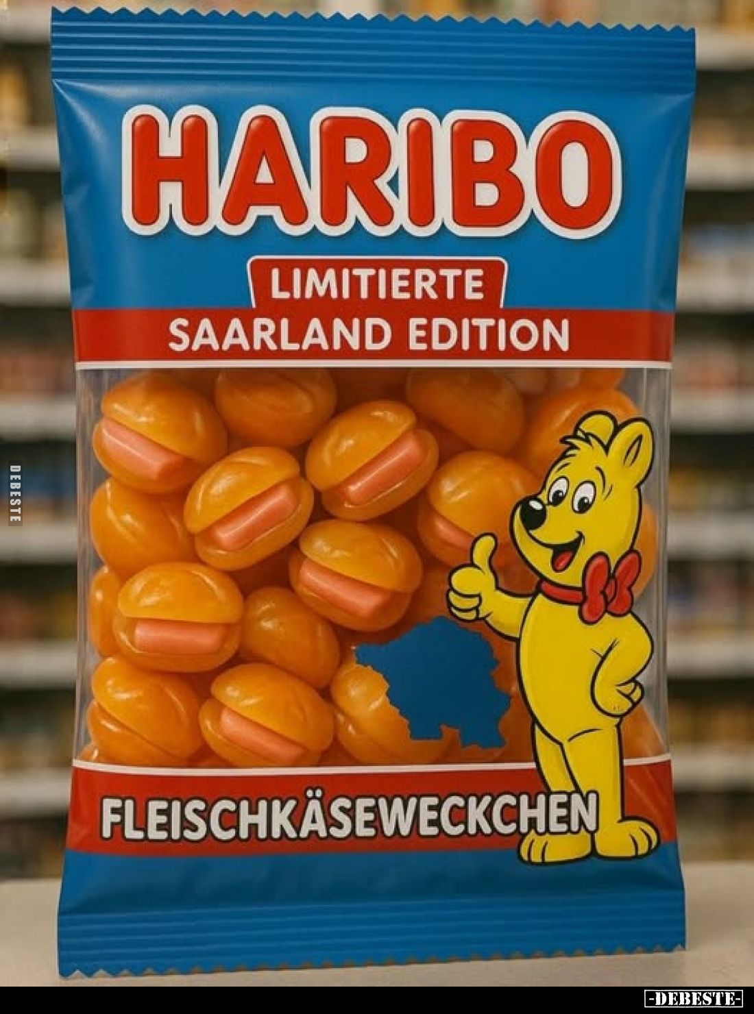 Haribo
-
limitierte Saarland Edition
-
Fleischkäseweckchen