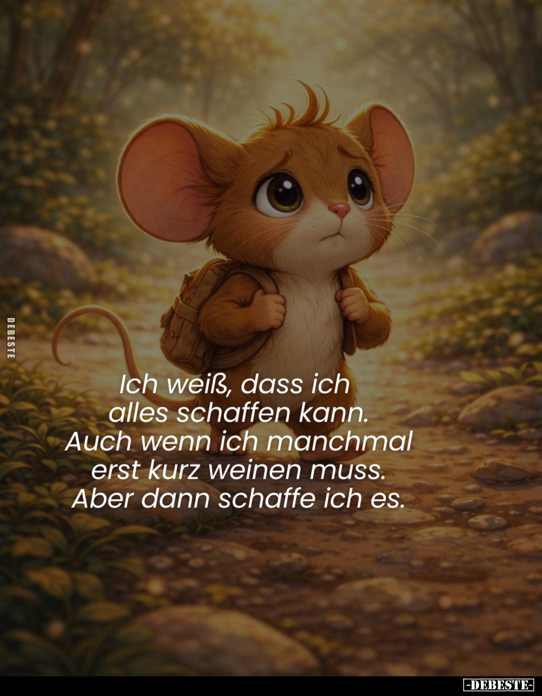 Ich weiß, dass ich alles schaffen kann.
Auch wenn ich manchmal erst kurz weinen muss.
Aber dann schaffe ich es.