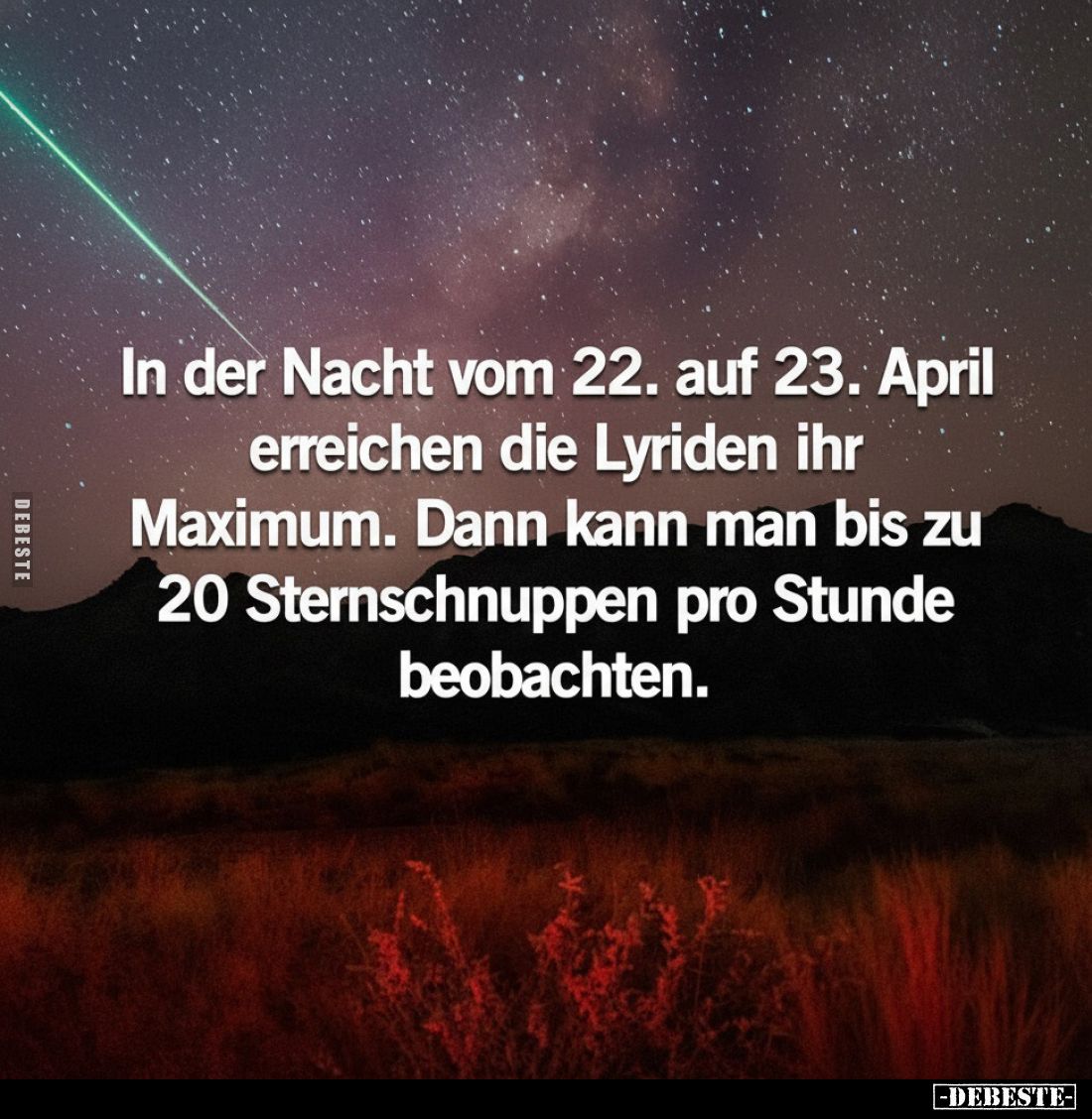 In der Nacht vom 22. auf 23. April erreichen die Lyriden.. - Lustige Bilder | DEBESTE.de
