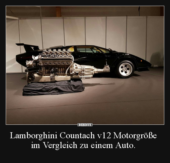 Lamborghini Countach v12 Motorgröße im Vergleich zu einem.. - Lustige Bilder | DEBESTE.de