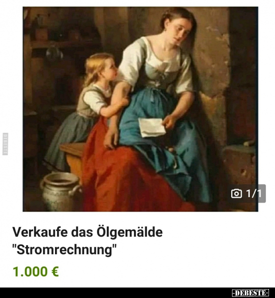 Verkaufe das Ölgemälde "Stromrechnung".. - Lustige Bilder | DEBESTE.de