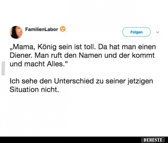 "Mama, König sein ist toll. Da hat man einen Diener..".. - Lustige Bilder | DEBESTE.de