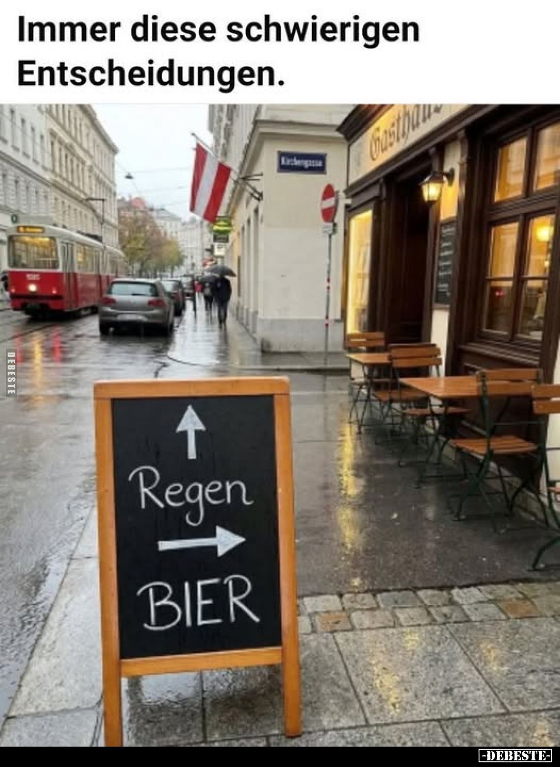 Immer diese schwierigen Entscheidungen.
-
Regen
-
BIER