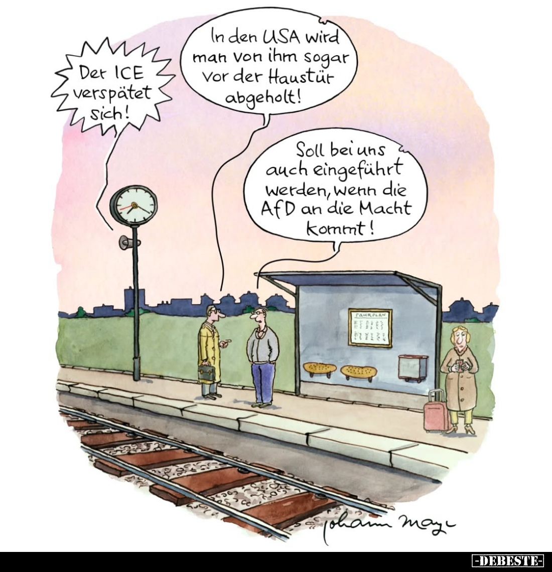 Det ICE verspätet Sich! -
In den USA wird man von ihm sogar vor der Haustüt abgeholt! -
Soll bei uns auch eingeführt werden...