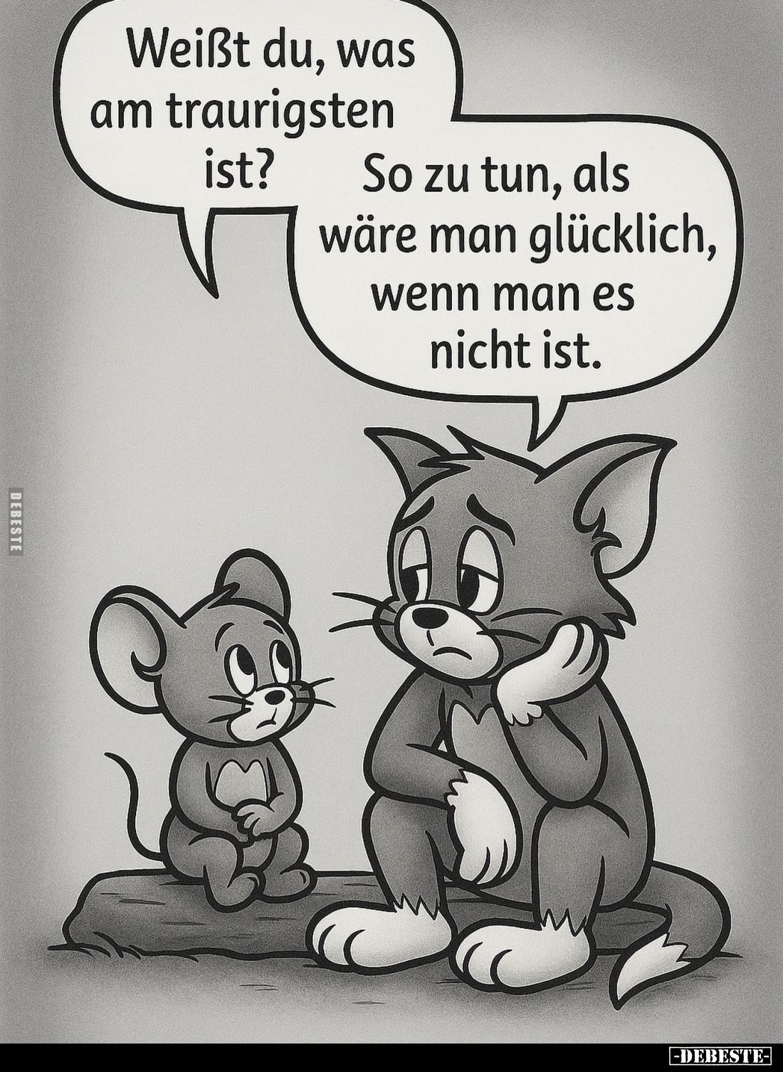 Weißt du, was am traurigsten ist? -
So zu tun, als wäre man glücklich, wenn man es nicht ist.