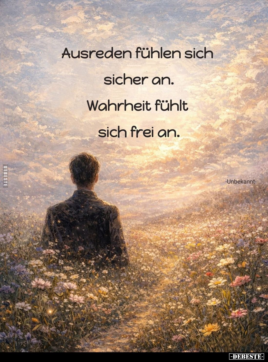 Ausreden fühlen sich Wahrheit fühlt
sicher an.
sich frei an.