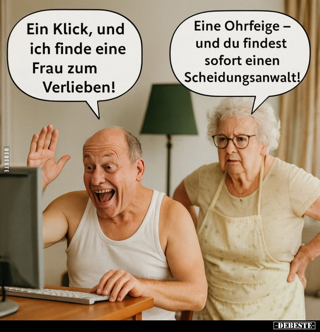Ein Klick, und ich finde eine Frau zum Verlieben!
-
Eine Ohrfeige – und du findest sofort einen Scheidungsanwalt!