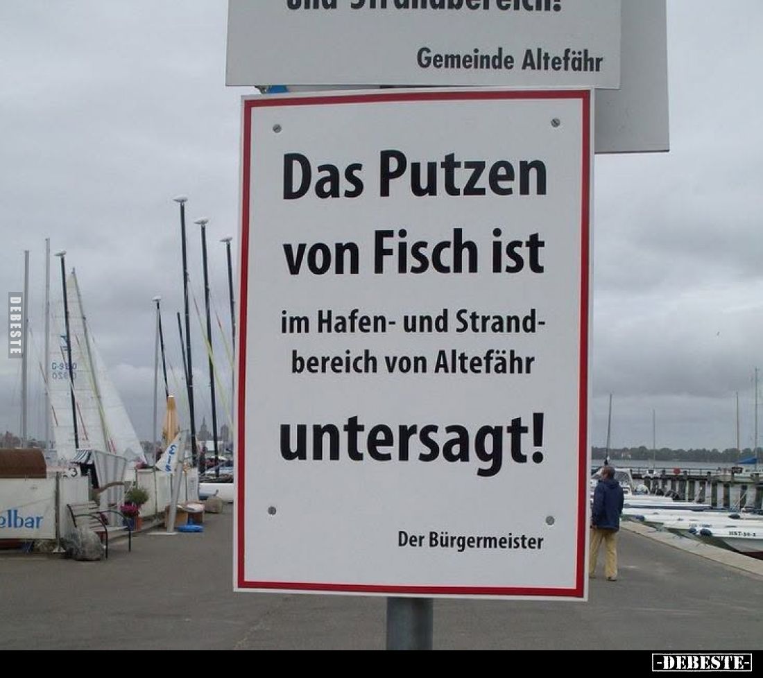 Das Putzen von Fisch ist
im Hafen- und Strandbereich von Altefähr
untersagt!