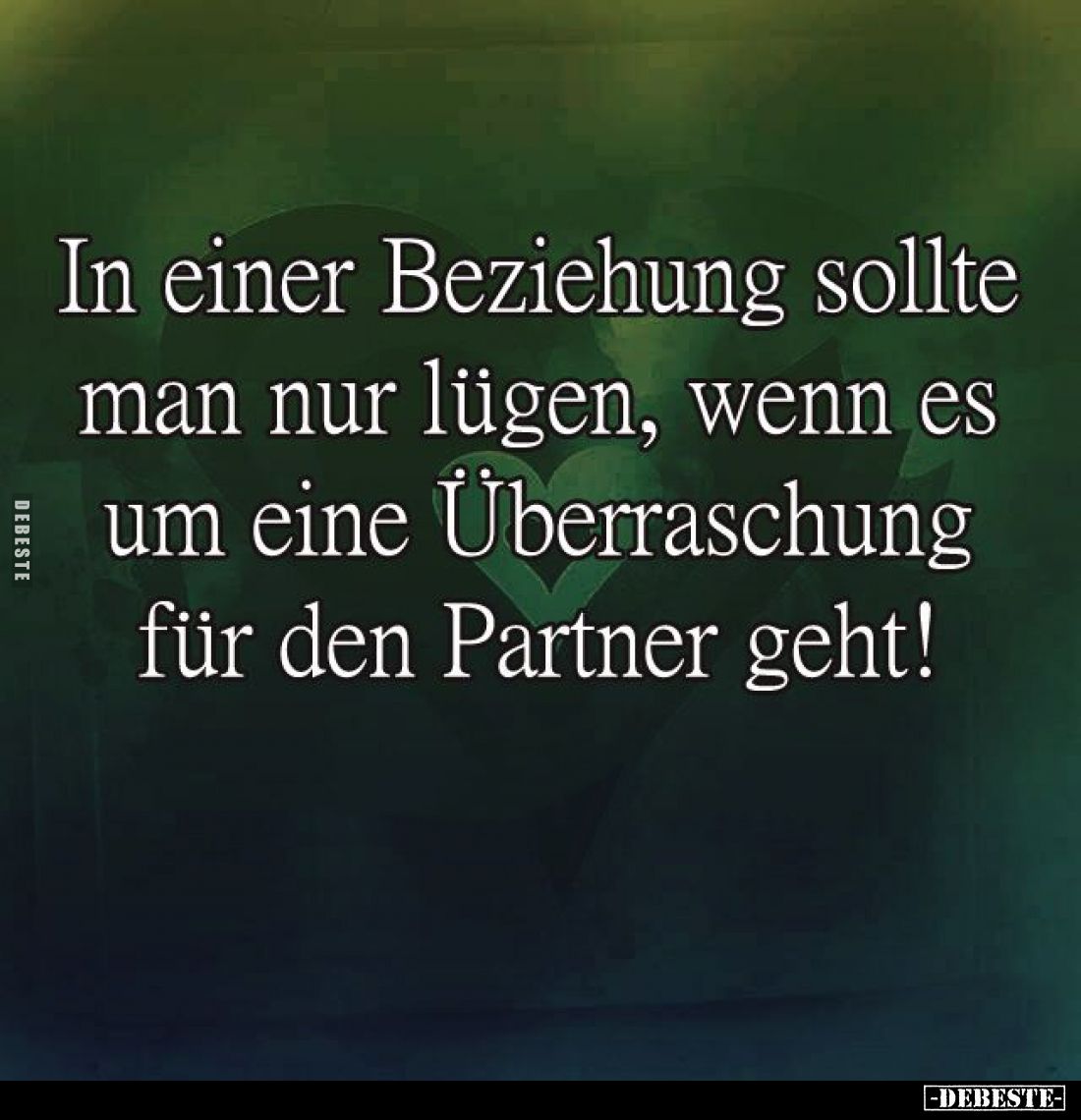 In einer Beziehung sollte man nur lügen, wenn es um eine Überraschung für den Partner geht!