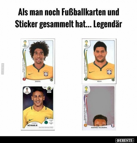 Als man noch Fußballkarten und Sticker gesammelt hat... - Lustige Bilder | DEBESTE.de