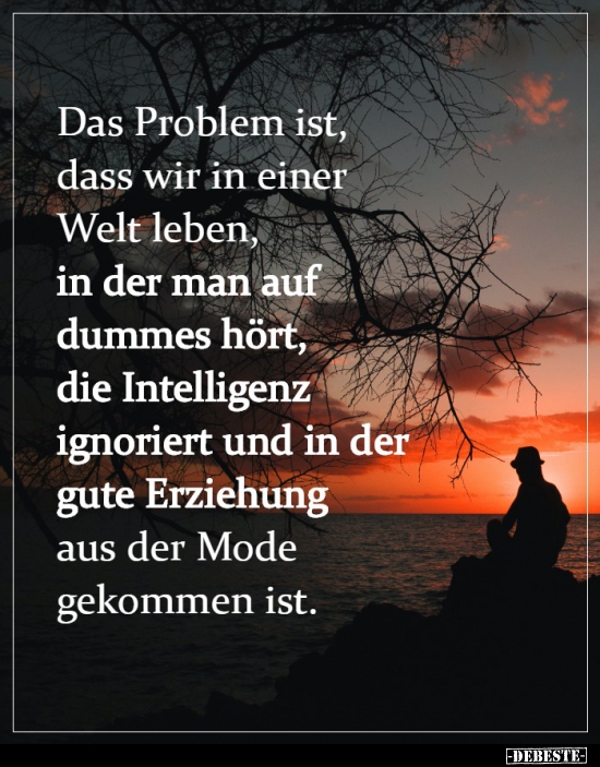 Das Problem ist, dass wir in einer Welt leben, in der man.. - Lustige Bilder | DEBESTE.de