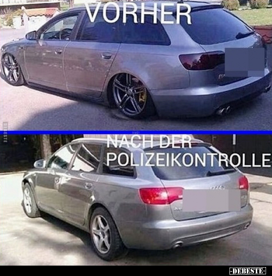 Vorher / Nach der Polizeikontrolle... - Lustige Bilder | DEBESTE.de
