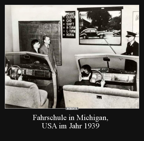 Fahrschule in Michigan, USA im Jahr 1939.. - Lustige Bilder | DEBESTE.de